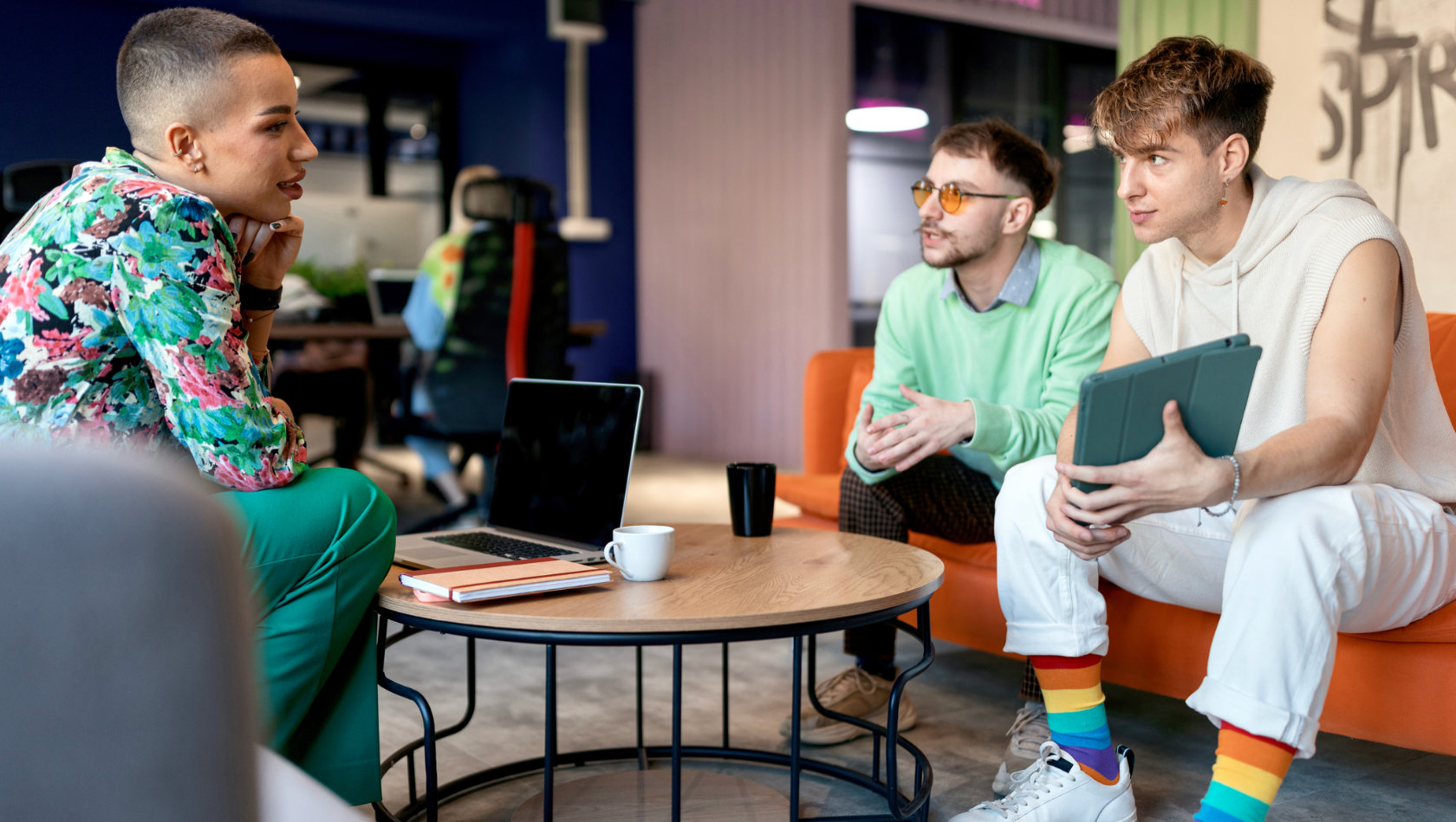 Diverse group of people having a meeting