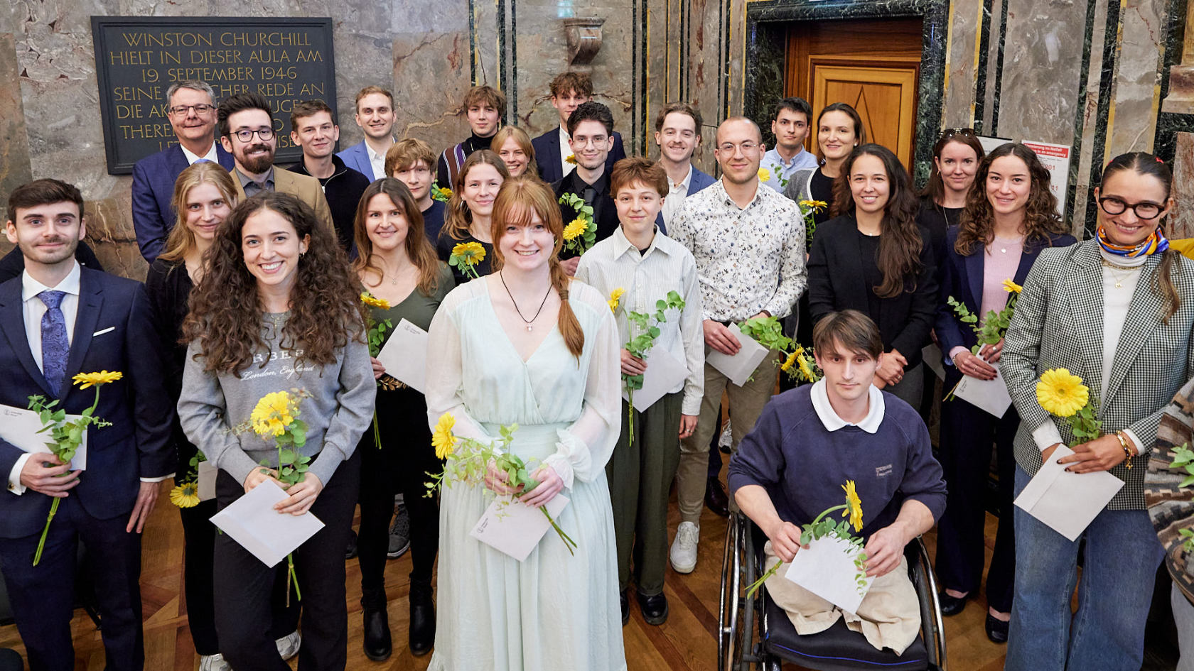 Semester Awardees with UZH President Michael Schaepman 